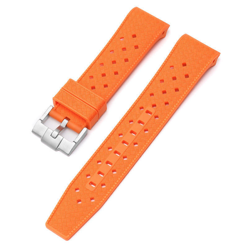 22mm Curved End Tropical Rubber Band For Blancpain X Swatch, Replacement Watch Bands With Buckle For Blancpain X Swatch Tropical Style
