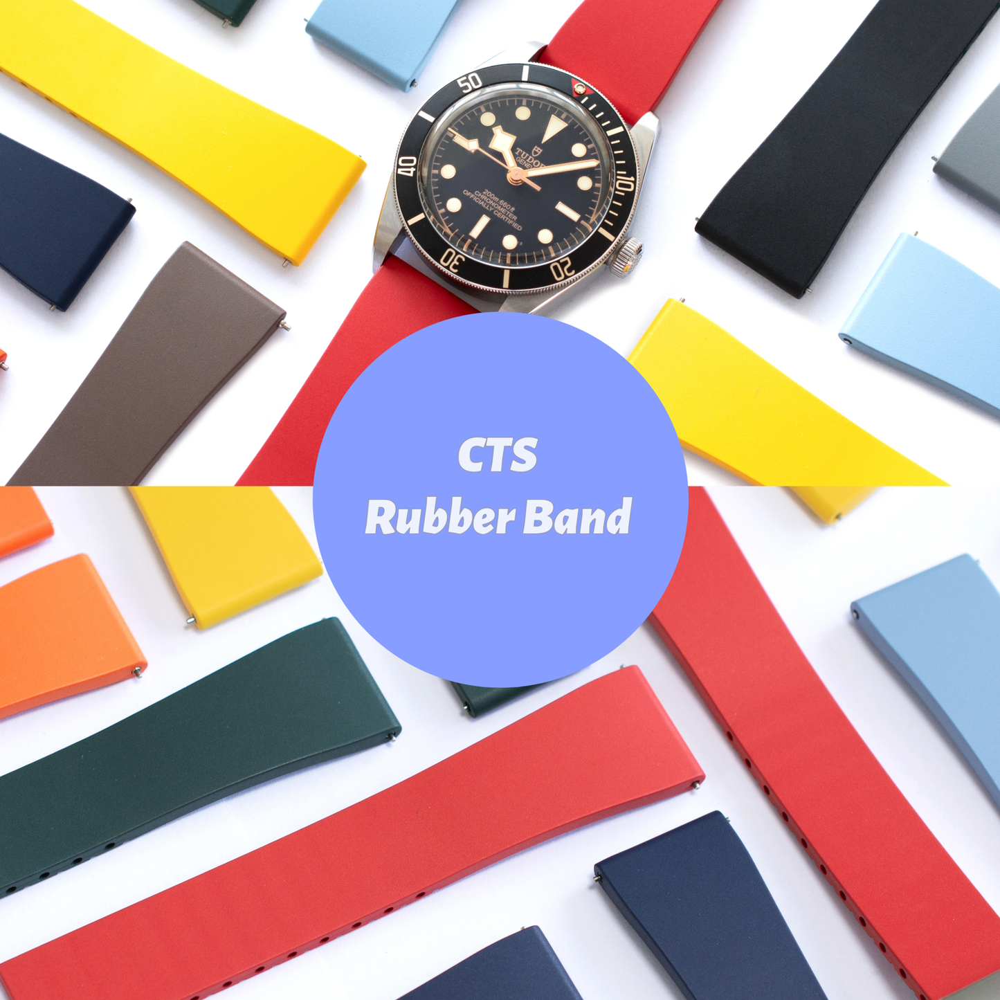 Quick Release Cut To Size CTS Rubber Band For Watches, FKM Rubber Band For Watches