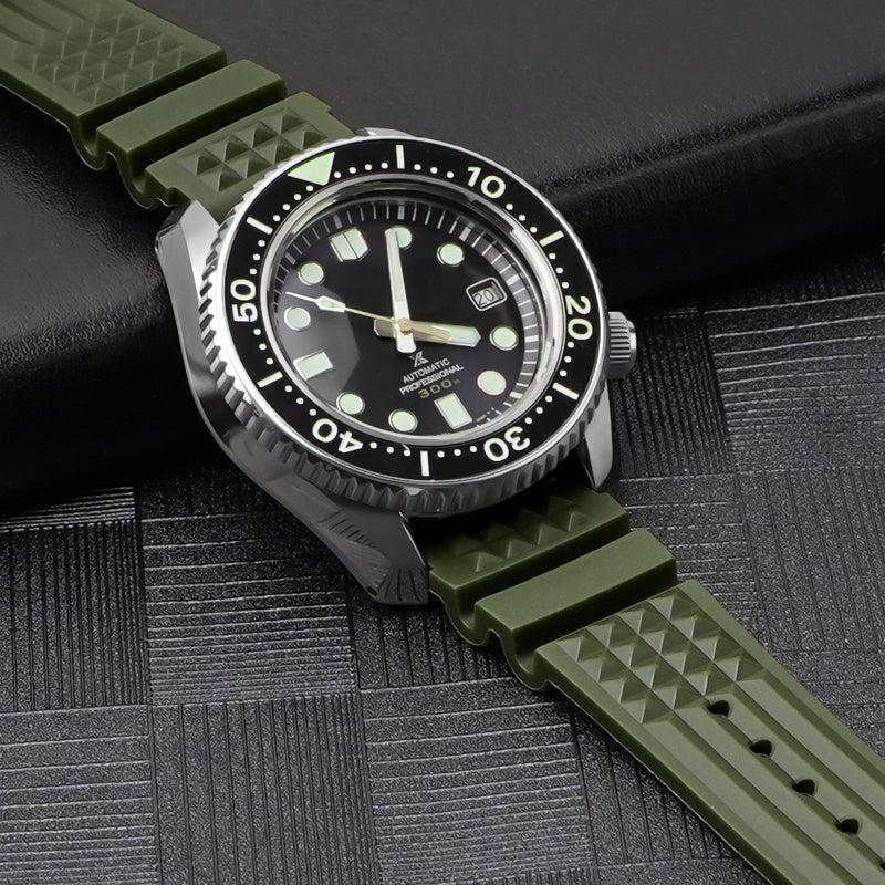 Rubber Band For Seiko Prospex SKX Divers Watches, 22mm 20mm Replacement Watch Band With Buckle For Seiko Prospex Diver’s Watch Rubber Watch Strap