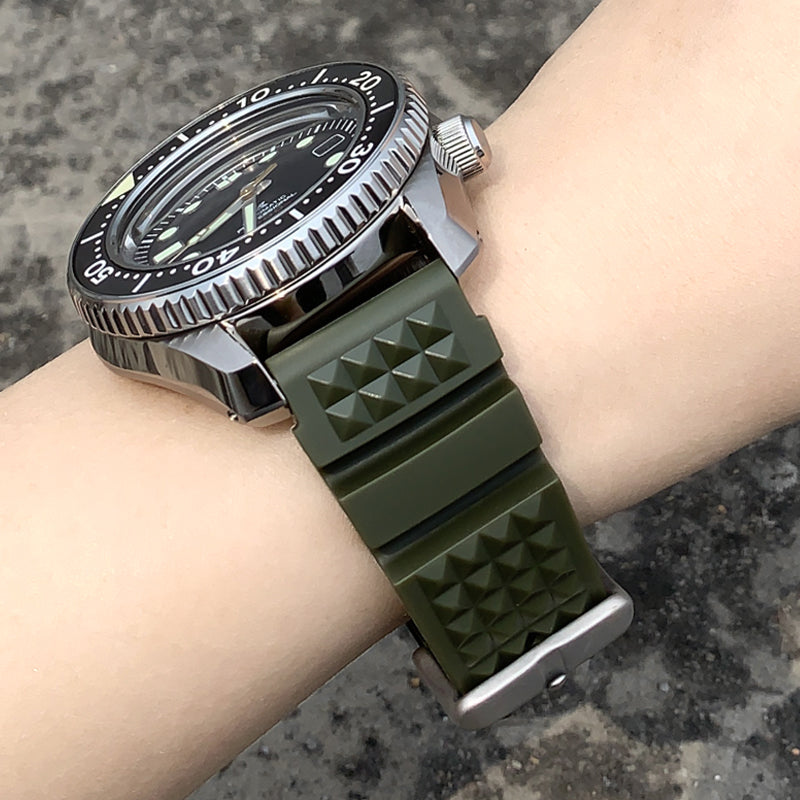 Rubber Band For Seiko Prospex SKX Divers Watches, 22mm 20mm Replacement Watch Band With Buckle For Seiko Prospex Diver’s Watch Rubber Watch Strap