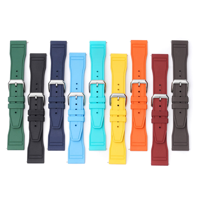Quick Release Rubber Band For IWC Pilot Portuguese Watches, Replacement Watch Band With Buckle For Pilot Watches FKM Rubber
