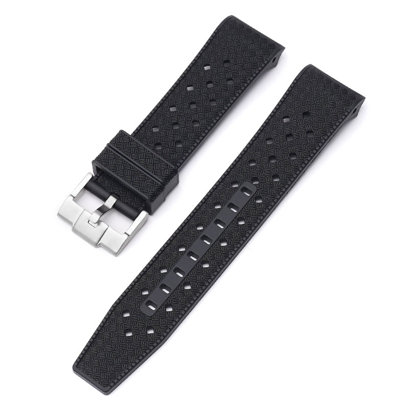 22mm Curved End Tropical Rubber Band For Blancpain X Swatch, Replacement Watch Bands With Buckle For Blancpain X Swatch Tropical Style