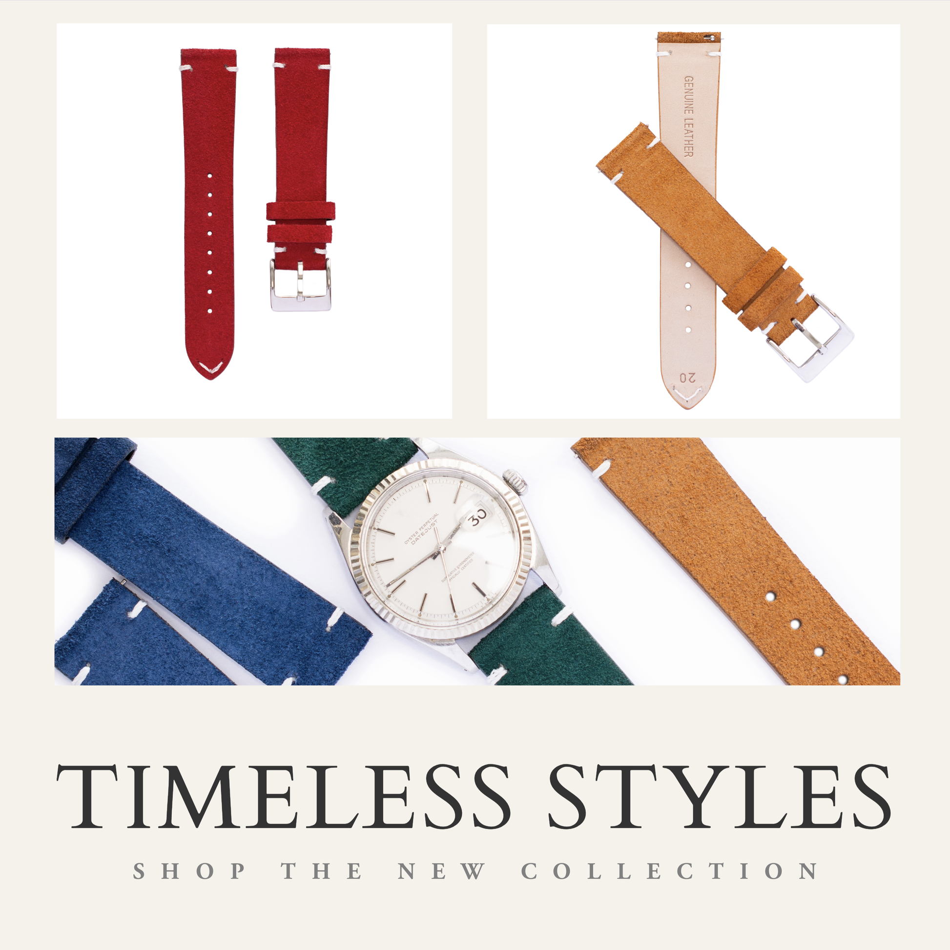 Vintage Suede watch straps