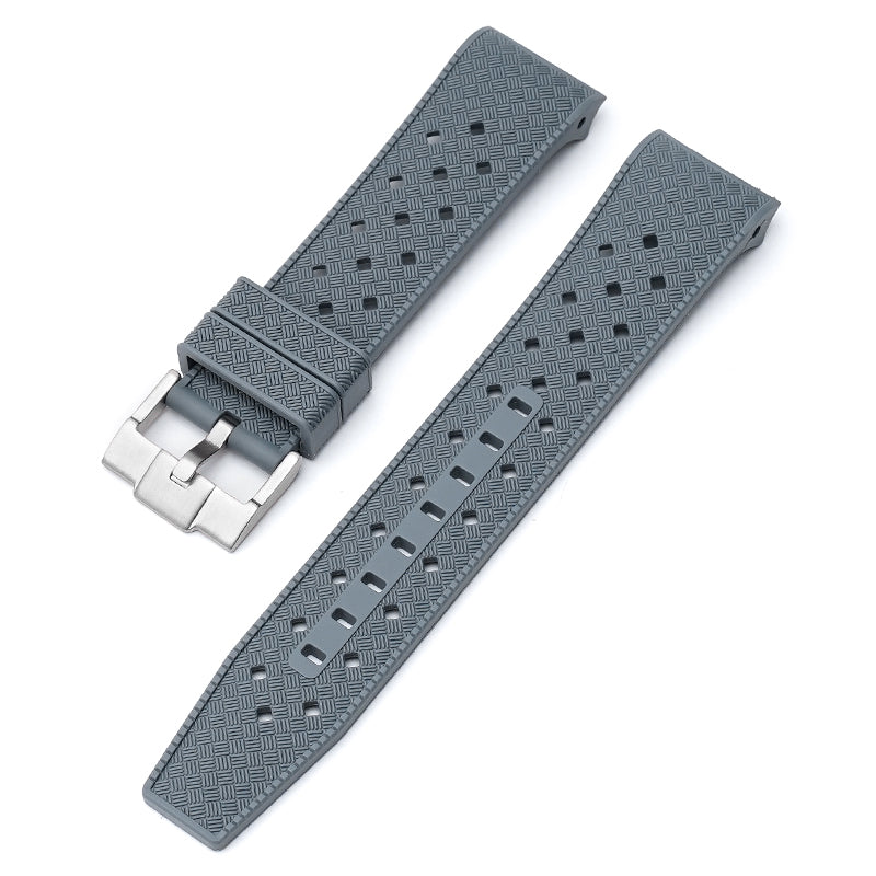 22mm Curved End Tropical Rubber Band For Blancpain X Swatch, Replacement Watch Bands With Buckle For Blancpain X Swatch Tropical Style