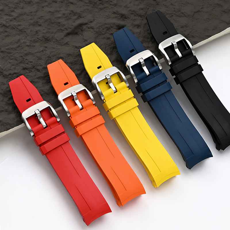 21mm FKM Rubber Band For Tissot Seastar 1000 Powermatic 80 T120407A, Replacement Curved End Watch Band For Tissot Seastar 1000 Watches