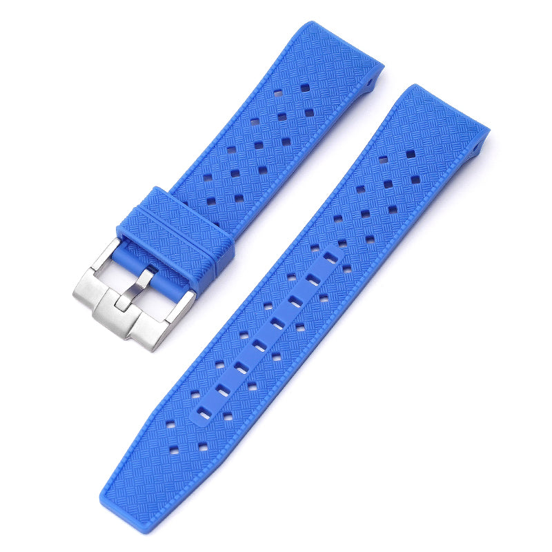 22mm Curved End Tropical Rubber Band For Blancpain X Swatch, Replacement Watch Bands With Buckle For Blancpain X Swatch Tropical Style