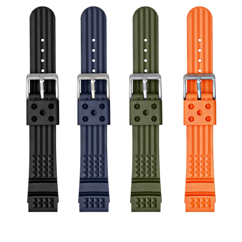 Rubber Band For Seiko Prospex SKX Divers Watches, 22mm 20mm Replacement Watch Band With Buckle For Seiko Prospex Diver’s Watch Rubber Watch Strap