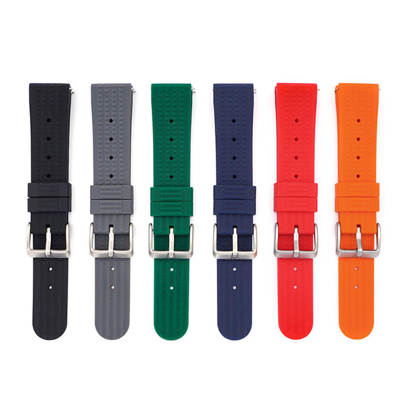 Quick Release 22mm Rubber Band For Seiko Prospex SKX Divers Watches, Replacement Watch Band With Buckle For Seiko Diver’s Watches Waffle Rubber Watch Strap