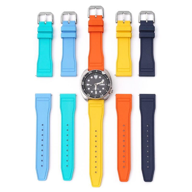 Quick Release Rubber Band For IWC Pilot Portuguese Watches, Replacement Watch Band With Buckle For Pilot Watches FKM Rubber