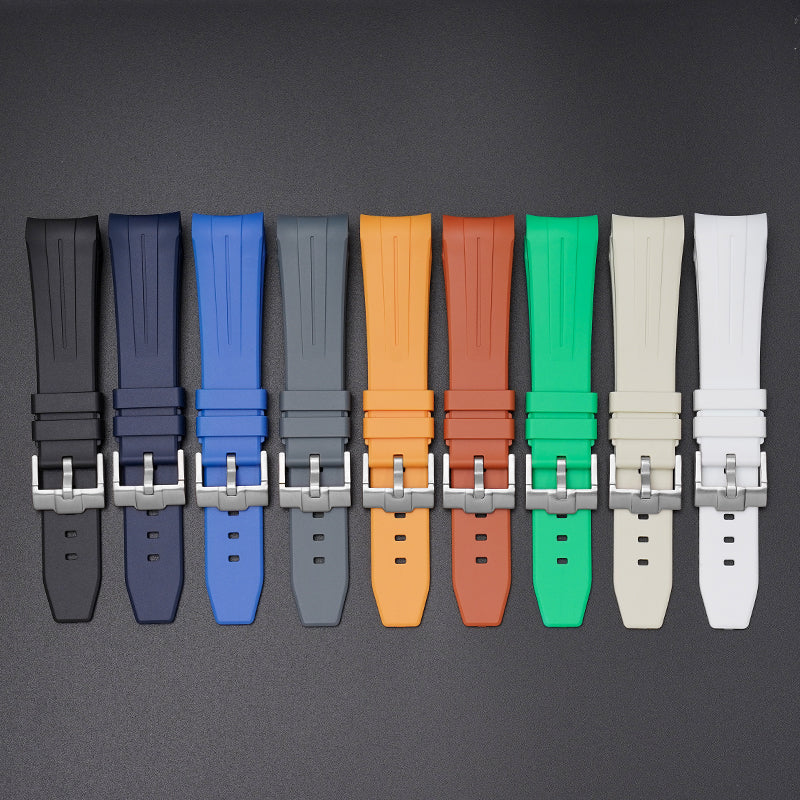 22mm Curved End Rubber Band For Blancpain X Swatch, Replacement Watch Bands With Buckle For Blancpain X Swatch Silicone Rubber Watch Strap - Multiple Colors