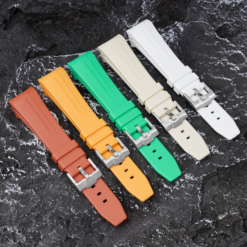22mm Curved End Rubber Band For Blancpain X Swatch, Replacement Watch Bands With Buckle For Blancpain X Swatch Silicone Rubber Watch Strap - Multiple Colors