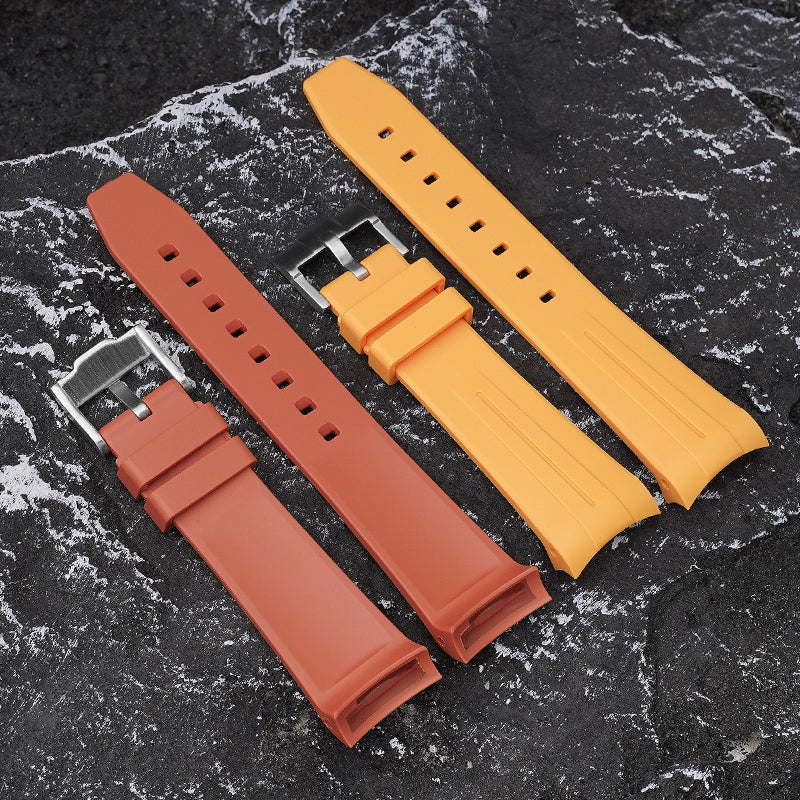 22mm Curved End Rubber Band For Blancpain X Swatch, Replacement Watch Bands With Buckle For Blancpain X Swatch Silicone Rubber Watch Strap - Multiple Colors