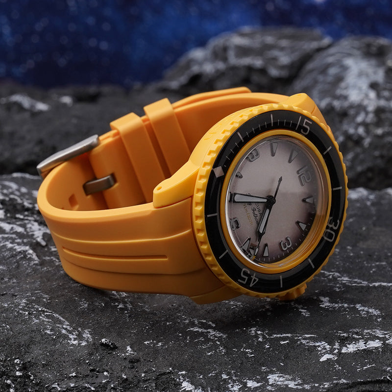 22mm Curved End Rubber Band For Blancpain X Swatch, Replacement Watch Bands With Buckle For Blancpain X Swatch Silicone Rubber Watch Strap - Multiple Colors