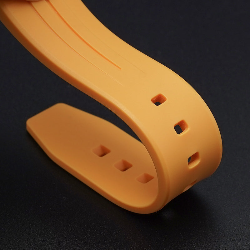 22mm Curved End Rubber Band For Blancpain X Swatch, Replacement Watch Bands With Buckle For Blancpain X Swatch Silicone Rubber Watch Strap - Multiple Colors