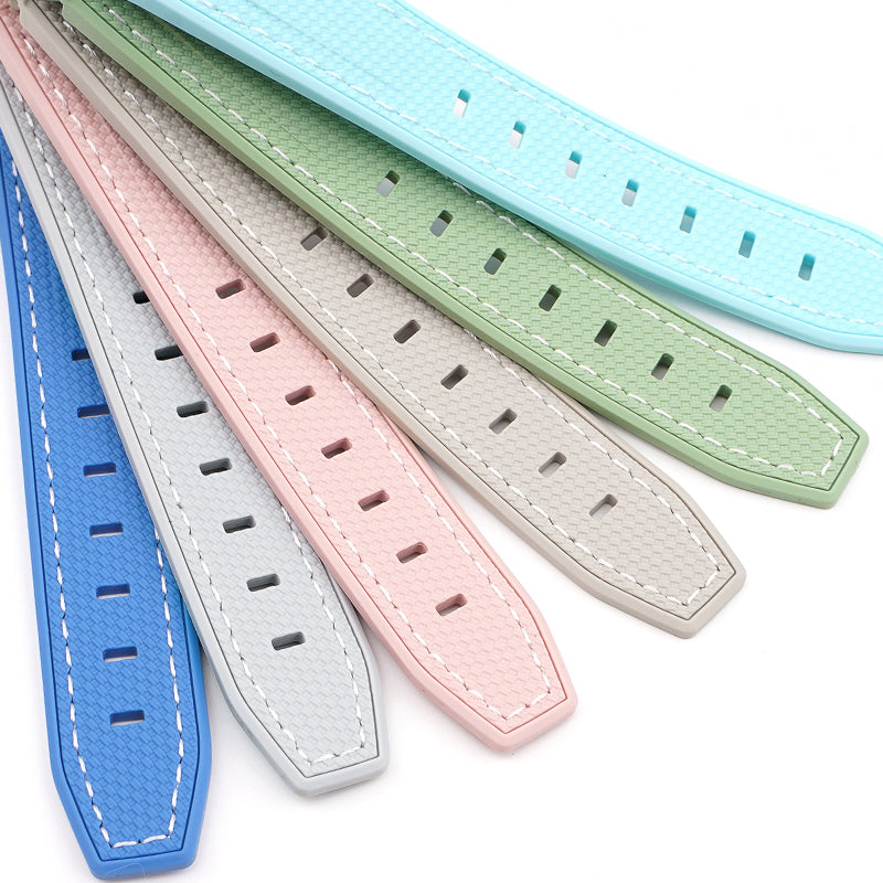 20mm Curved End Rubber Band For Omega X Swatch MoonSwatch, Replacement Watch Bands With Buckle For Omega X Swatch MoonSwatch and SpeedMaster - Multiple Colors