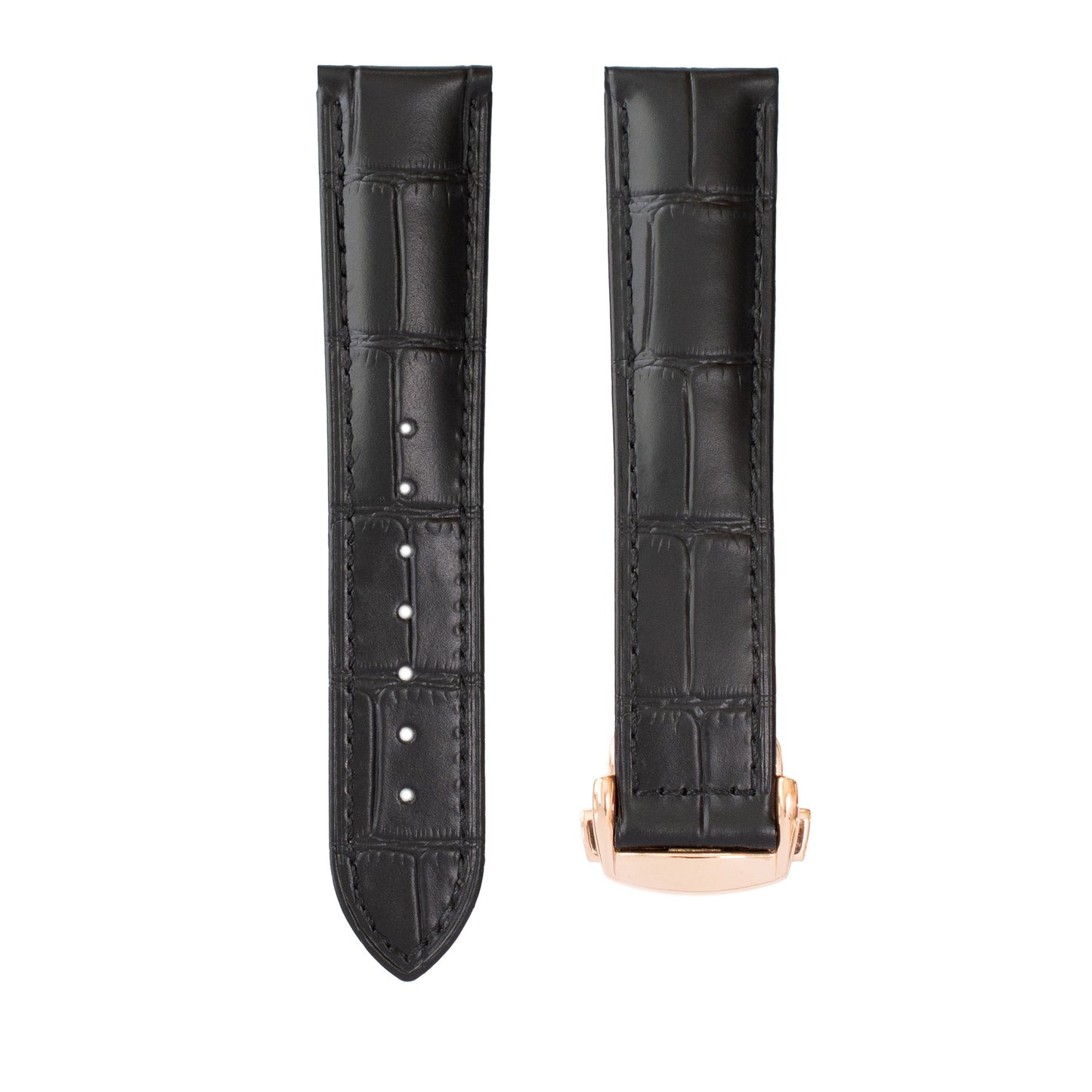 Crocodile Leather Watch Straps for Omega Watches with Deployment Clasp