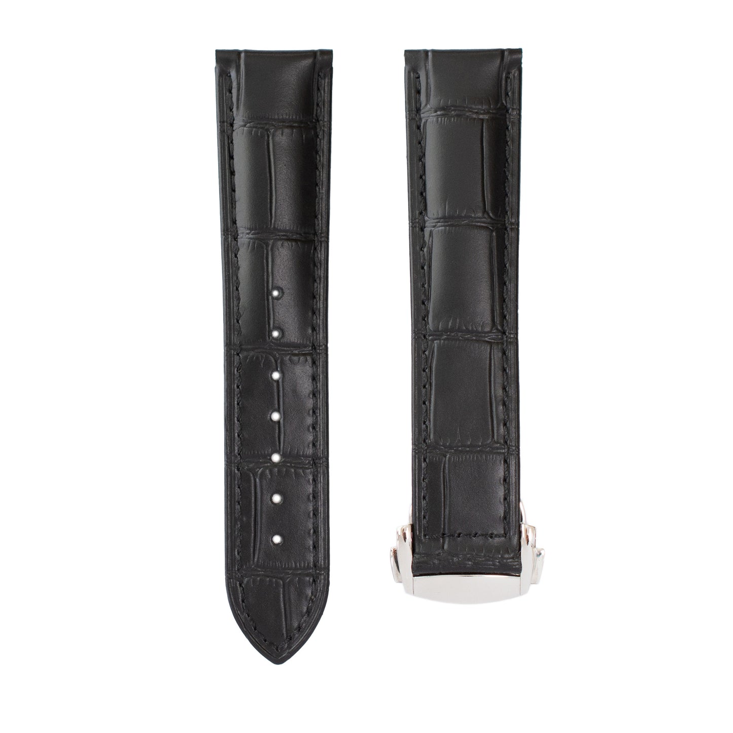 Crocodile Leather Watch Straps for Omega Watches with Deployment Clasp