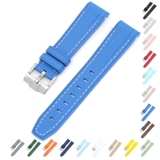 20mm Curved End Rubber Band For Omega X Swatch MoonSwatch, Replacement Watch Bands With Buckle For Omega X Swatch MoonSwatch and SpeedMaster - Multiple Colors