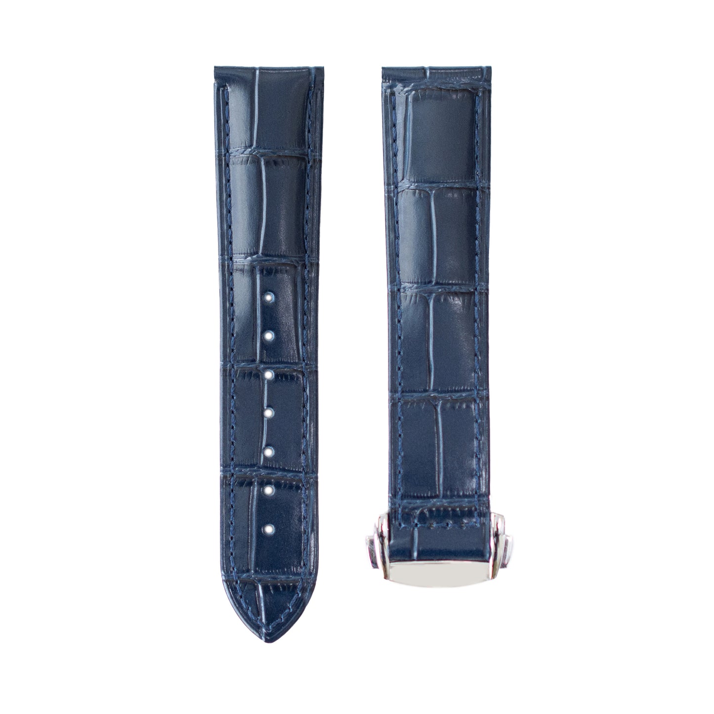 Blue Crocodile Leather Watch Straps for Omega Watches