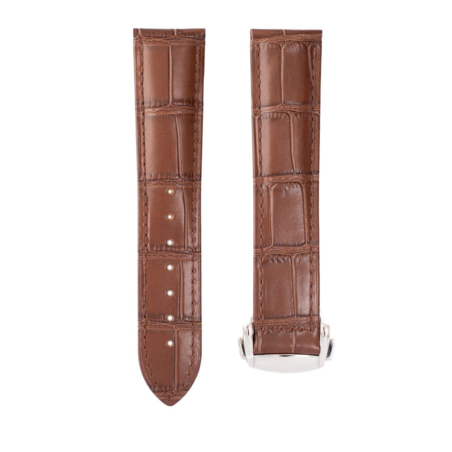 Crocodile Leather Watch Straps for Omega Watches with Deployment Clasp
