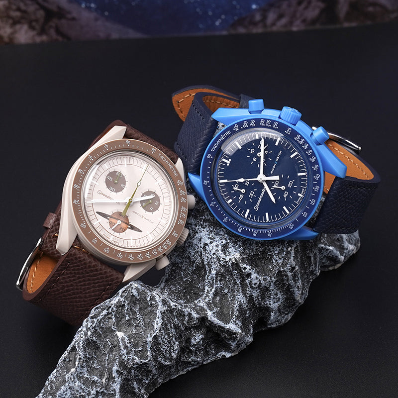 20mm Quick Release Epsom Leather Straps For Watches, Replacement Calfskin Watch Bands Straps With Deployment Clasp For Watches