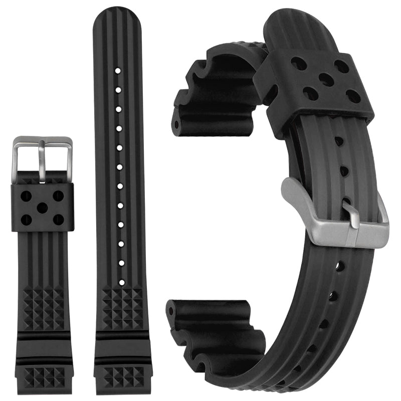 Rubber Band For Seiko Prospex SKX Divers Watches, 22mm 20mm Replacement Watch Band With Buckle For Seiko Prospex Diver’s Watch Rubber Watch Strap