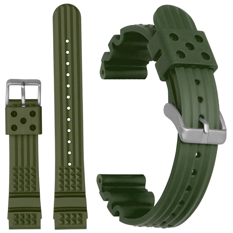 Rubber Band For Seiko Prospex SKX Divers Watches, 22mm 20mm Replacement Watch Band With Buckle For Seiko Prospex Diver’s Watch Rubber Watch Strap