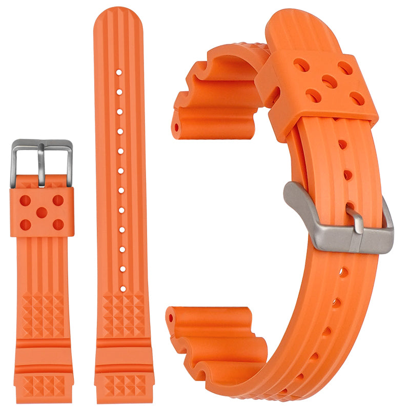 Rubber Band For Seiko Prospex SKX Divers Watches, 22mm 20mm Replacement Watch Band With Buckle For Seiko Prospex Diver’s Watch Rubber Watch Strap