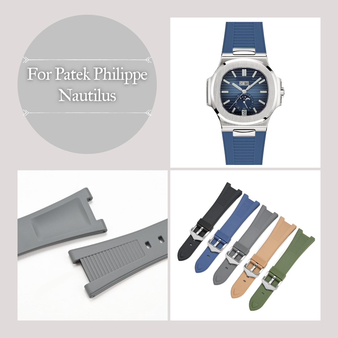 25mm Rubber Band For Patek Philippe Nautilus With Buckle, Rubber Watch Band Straps For Patek Philippe 5711 5712 5980