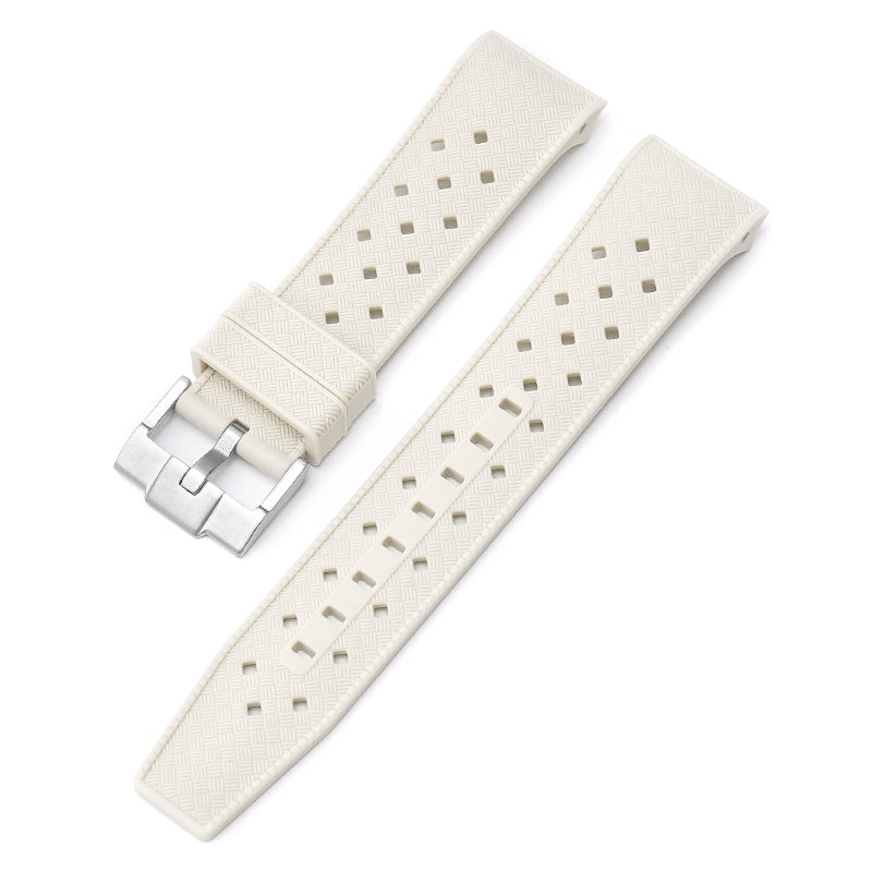 22mm Curved End Tropical Rubber Band For Blancpain X Swatch, Replacement Watch Bands With Buckle For Blancpain X Swatch Tropical Style