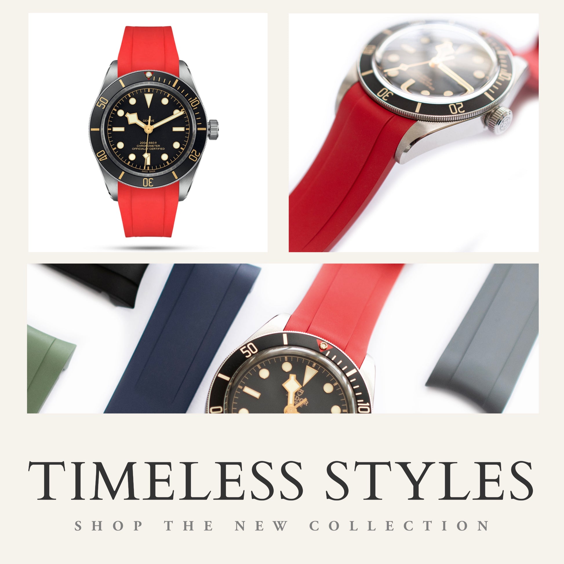 FKM Rubber Band Tudor Black Bay 58 Watches