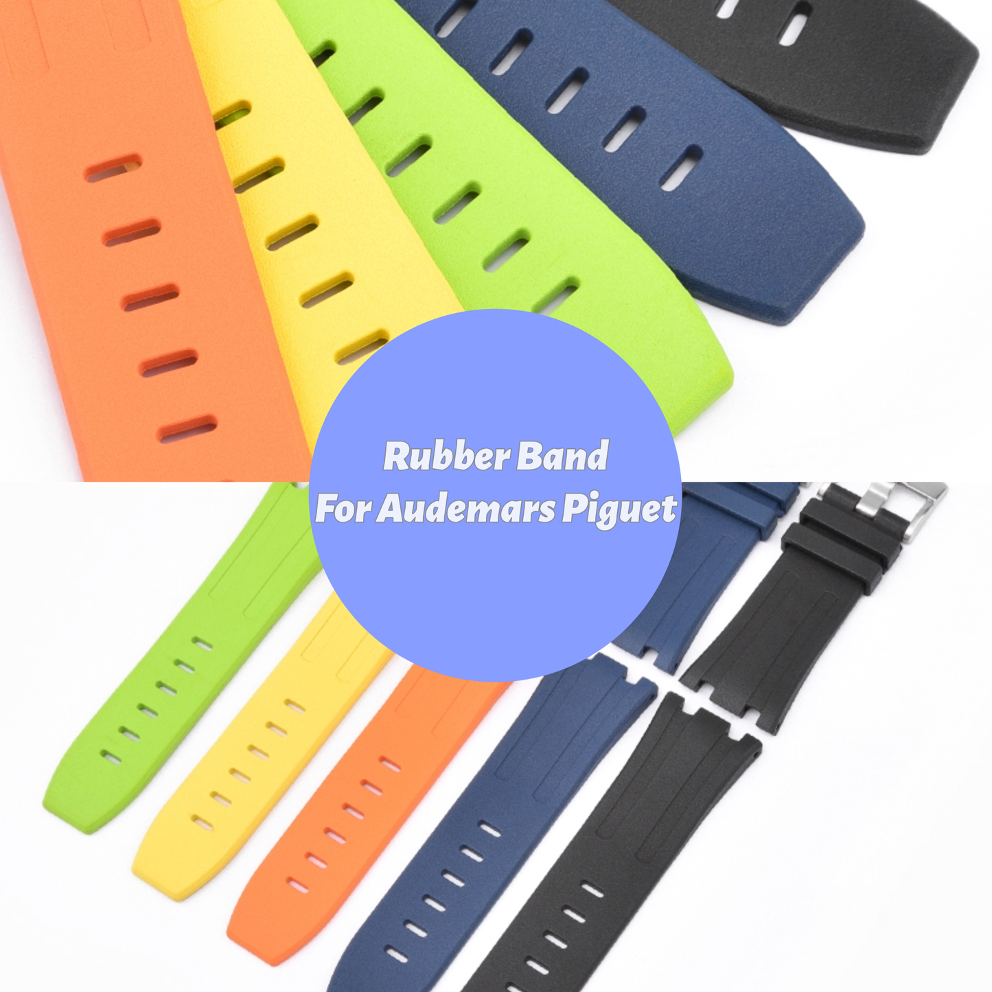 28mm FKM Rubber Band For Audemars Piguet Watches With Buckle, 28mm Rubber Watch Band With Buckle For AP Watches