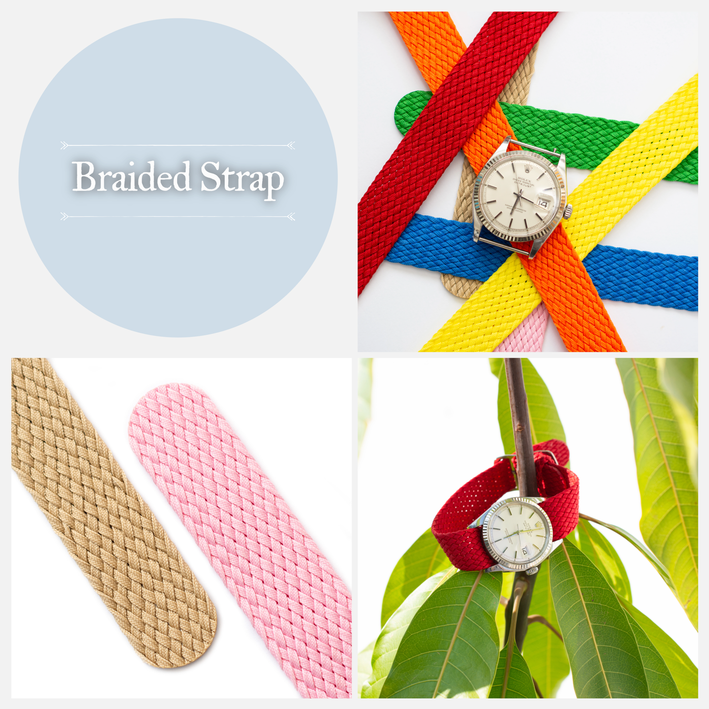 Canvas Nylon Watch Straps, Nylon Braided Watch Band, Replacement Watchband Hook and Loop Straps (16mm,18mm,20mm,22mm) For Men Women