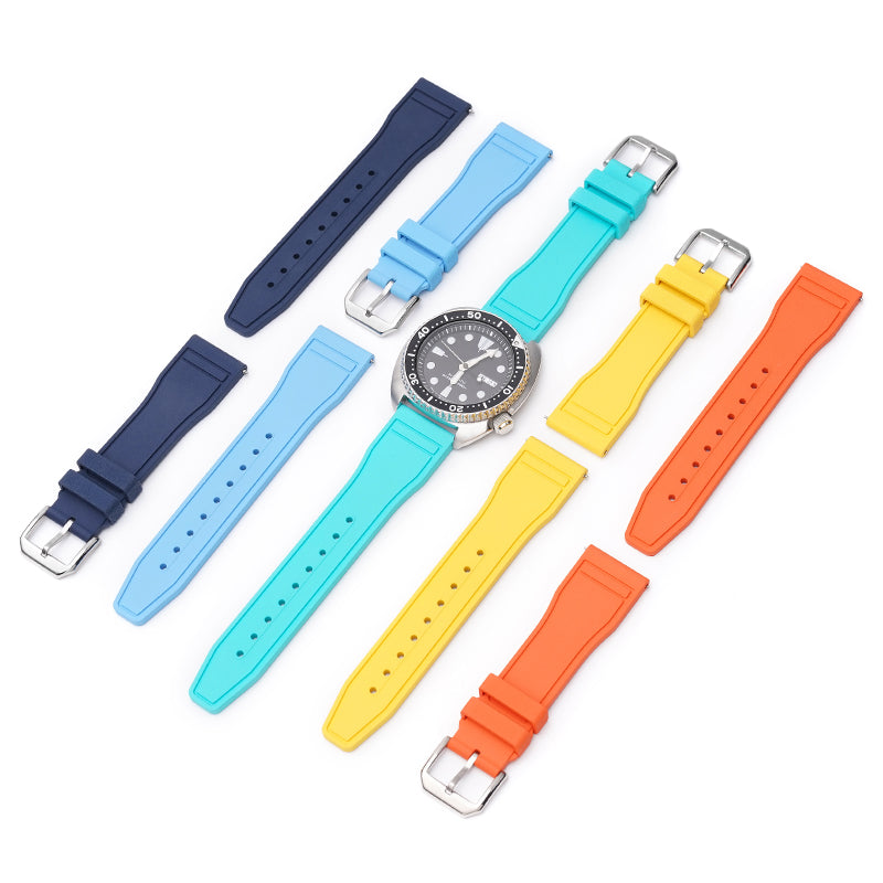 Quick Release Rubber Band For IWC Pilot Portuguese Watches, Replacement Watch Band With Buckle For Pilot Watches FKM Rubber