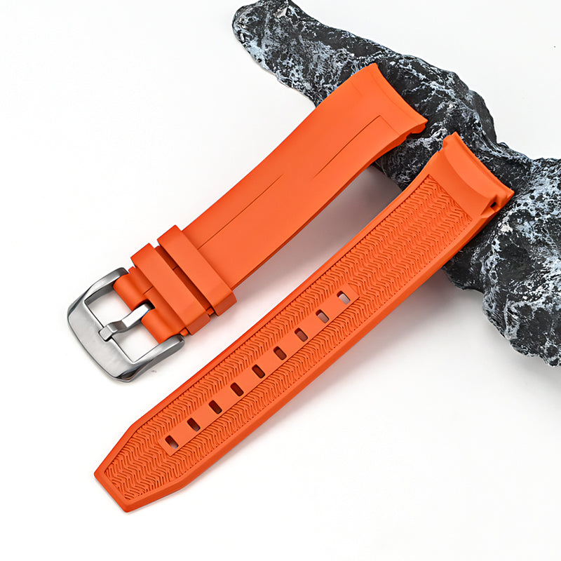 21mm FKM Rubber Band For Tissot Seastar 1000 Powermatic 80 T120407A, Replacement Curved End Watch Band For Tissot Seastar 1000 Watches