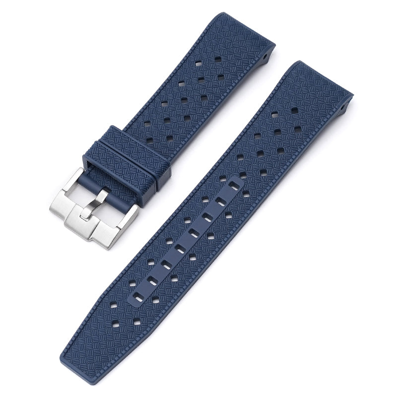 22mm Curved End Tropical Rubber Band For Blancpain X Swatch, Replacement Watch Bands With Buckle For Blancpain X Swatch Tropical Style