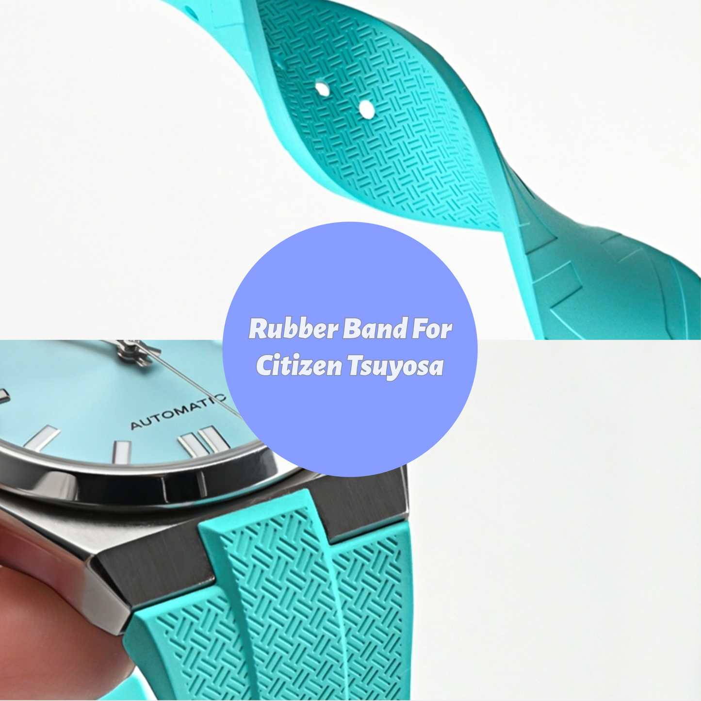 Quick Release 26mm FKM Rubber Band For Citizen Tsuyosa Watches, Replacement FKM Watch Band For Citizen Tsuyosa Watches