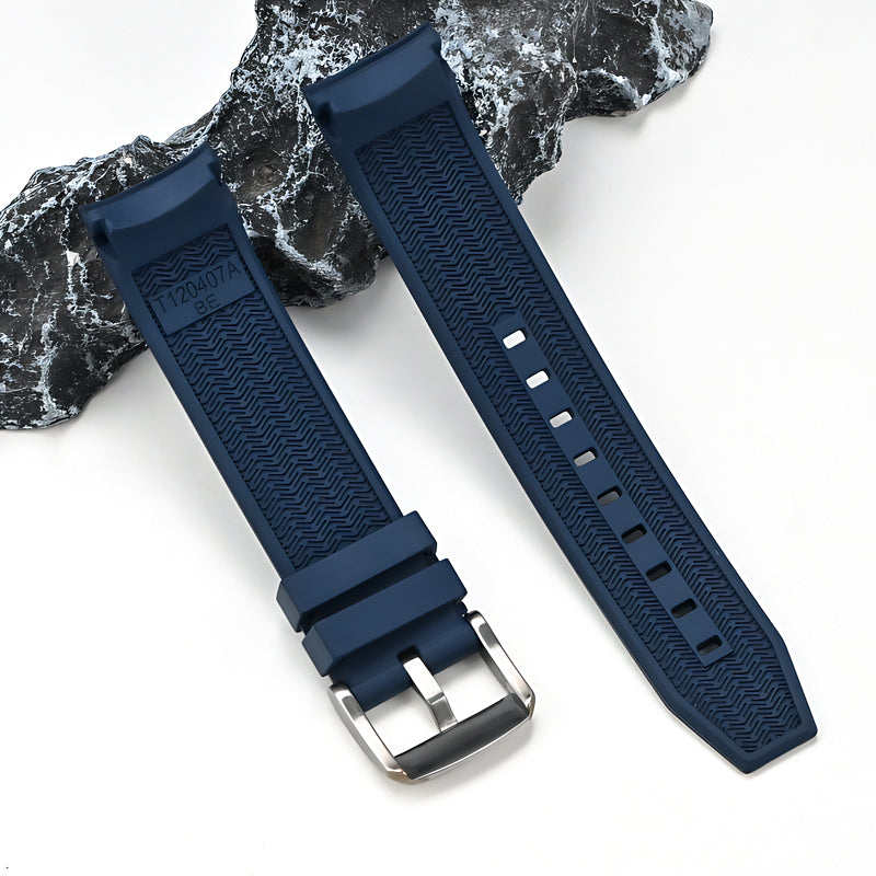 21mm FKM Rubber Band For Tissot Seastar 1000 Powermatic 80 T120407A, Replacement Curved End Watch Band For Tissot Seastar 1000 Watches