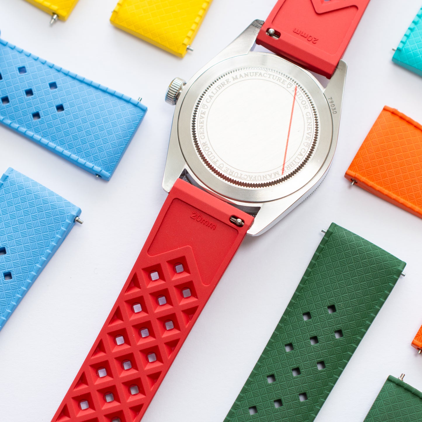 Quick Release Tropical Rubber Band For Watches, Replacement FKM Watch Band Straps For Watches