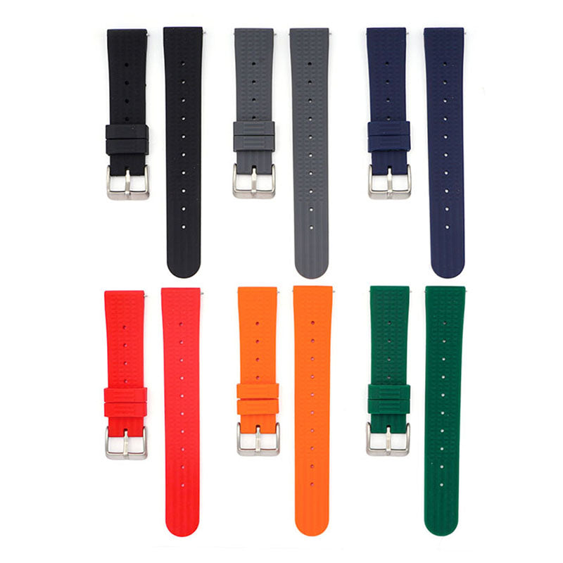 Quick Release 22mm Rubber Band For Seiko Prospex SKX Divers Watches, Replacement Watch Band With Buckle For Seiko Diver’s Watches Waffle Rubber Watch Strap