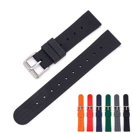 Quick Release 22mm Rubber Band For Seiko Prospex SKX Divers Watches, Replacement Watch Band With Buckle For Seiko Diver’s Watches Waffle Rubber Watch Strap