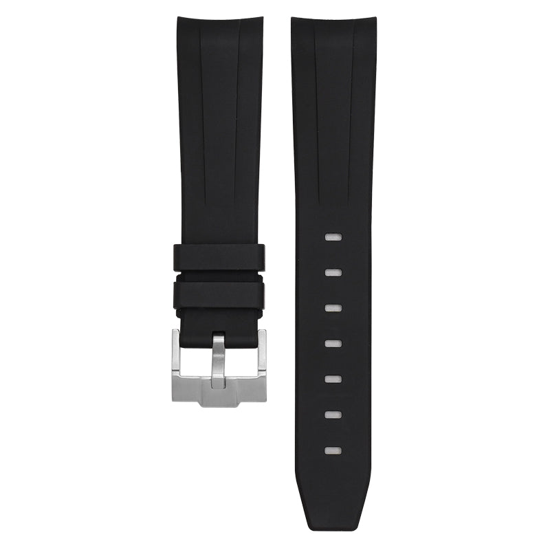 20mm FKM Rubber Band For Rolex Watches, Curved End 20mm Rubber Watch Band For Rolex Watches