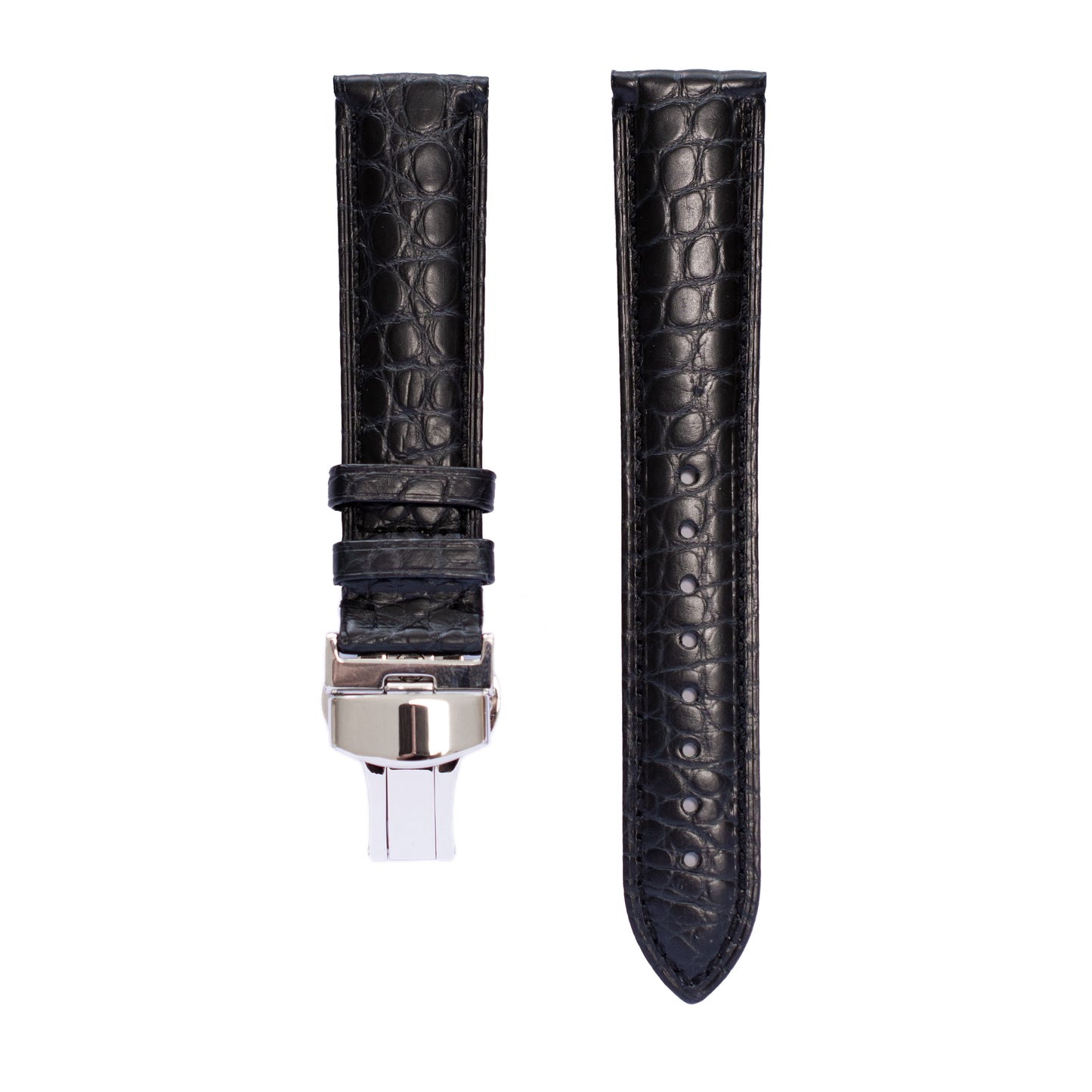 Crocodile Leather Straps For Watches With Deployment Clasp, Croco Watch Strap For Watches