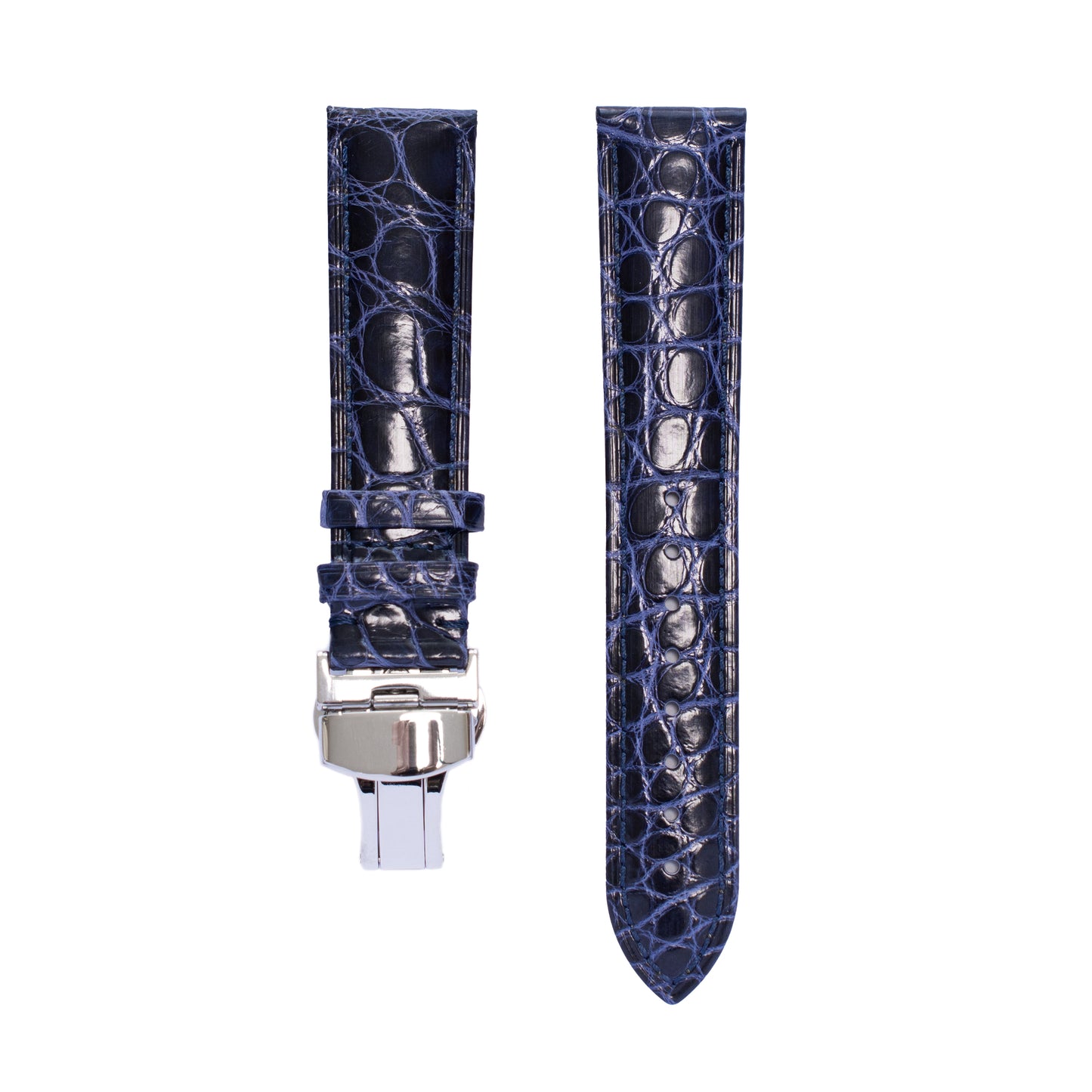 Crocodile Leather Straps For Watches With Deployment Clasp, Croco Watch Strap For Watches