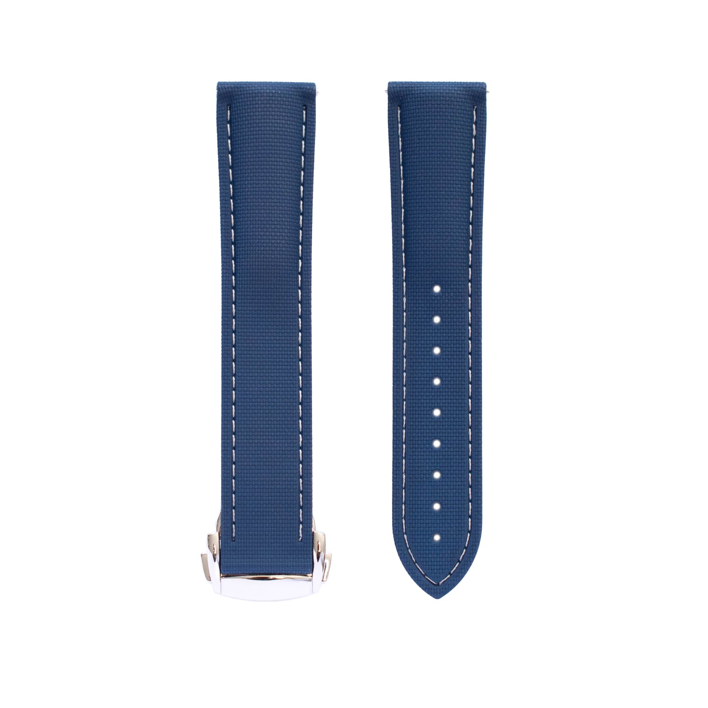 Quick Release Fluoro Rubber Canvas Texture Watch Straps for Omega Speedmaster Watches with Deployment Clasp