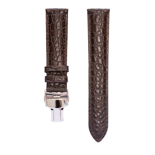 Crocodile Leather Straps For Watches With Deployment Clasp, Croco Watch Strap For Watches