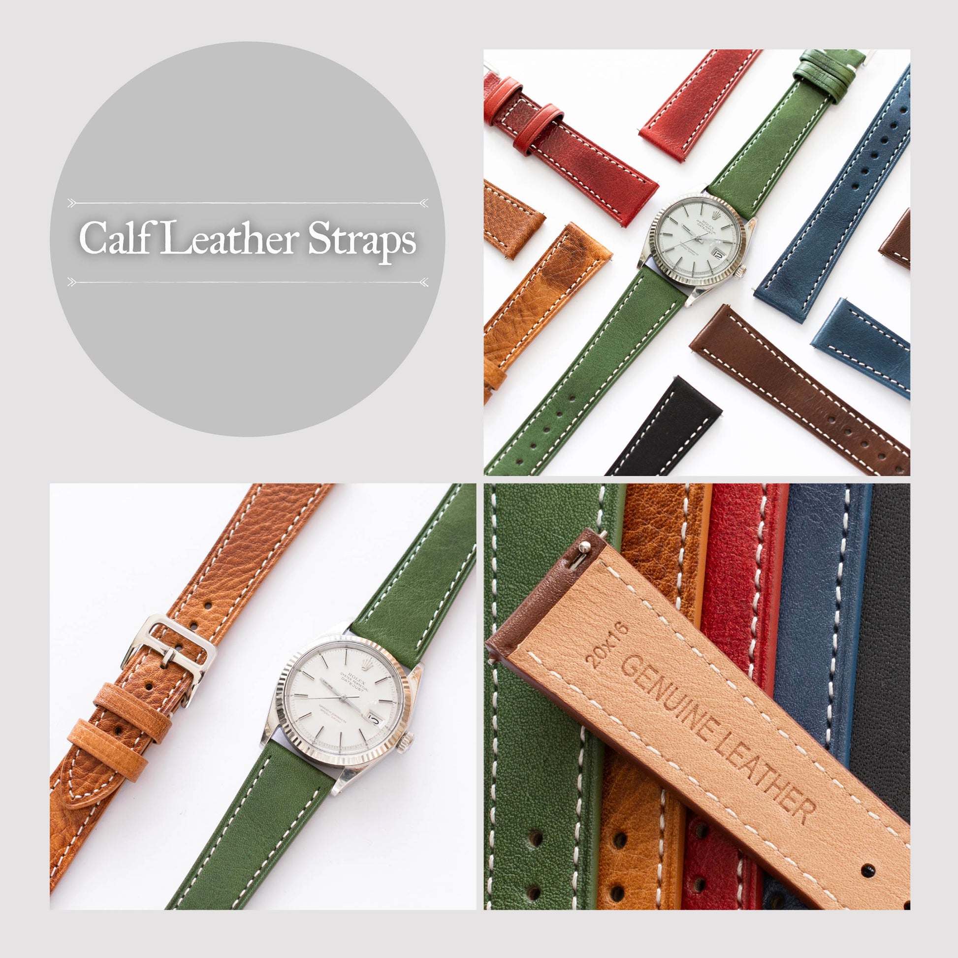 Calf leather straps 