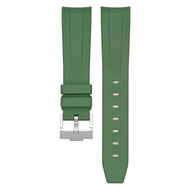 20mm FKM Rubber Band For Rolex Watches, Curved End 20mm Rubber Watch Band For Rolex Watches
