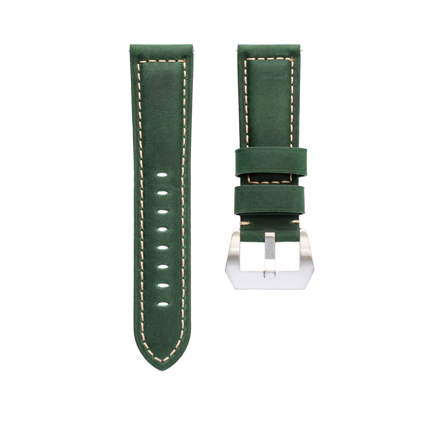 Green leather straps for Panerai 24mm