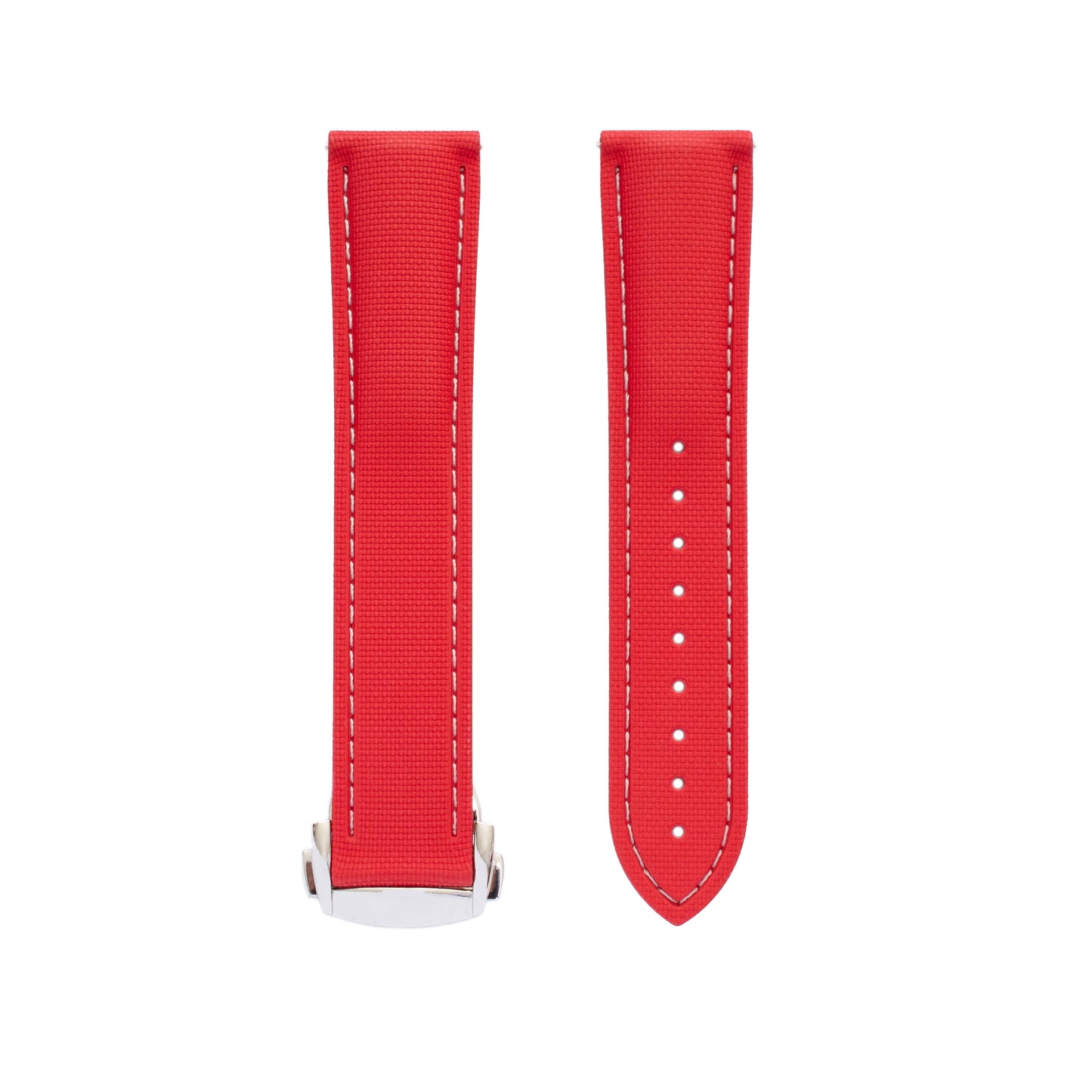 Quick Release Fluoro Rubber Canvas Texture Watch Straps for Omega Speedmaster Watches with Deployment Clasp